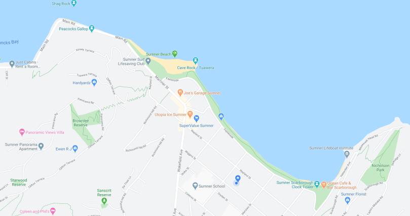 Map of Sumner Coastline.